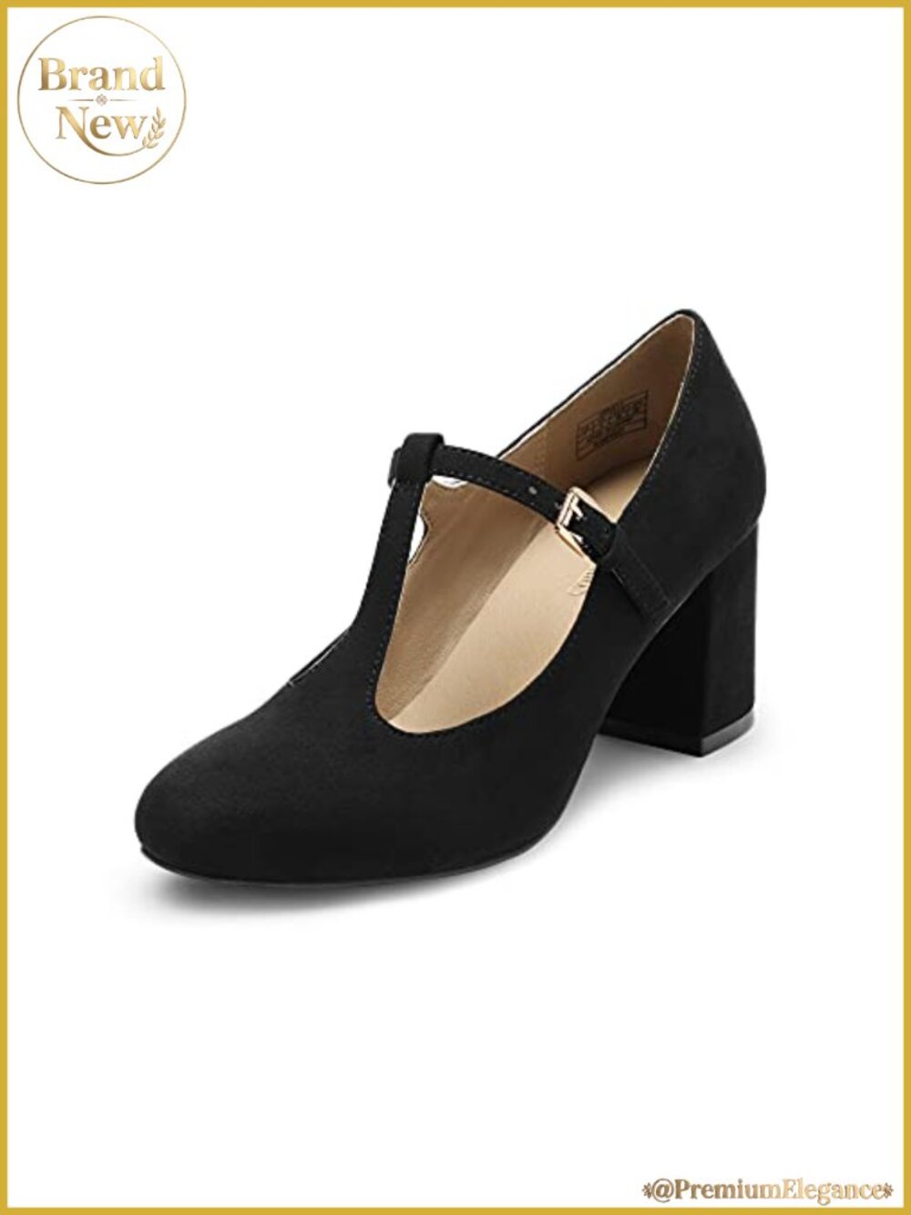 Mary Jane Chunky Heel T-Strap Dress Pumps Wedding Shoes